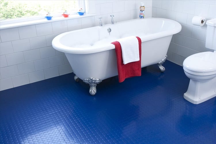 Blue Rubber Bathroom Tiles