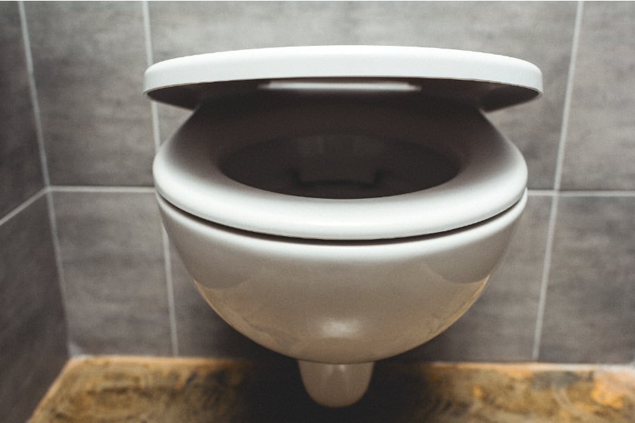 ceramic toilet bowl with lid